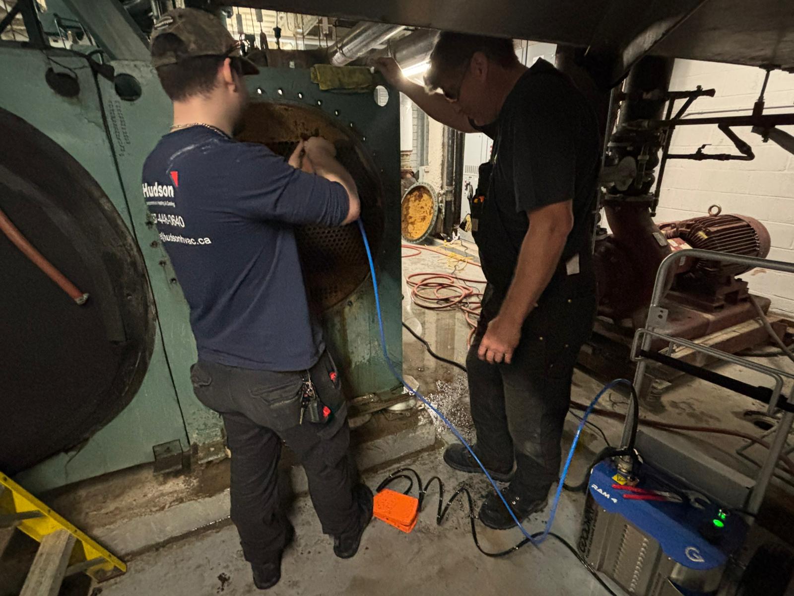 Chiller tube cleaning and heat exchanger restoration project in downtown Toronto high-rise