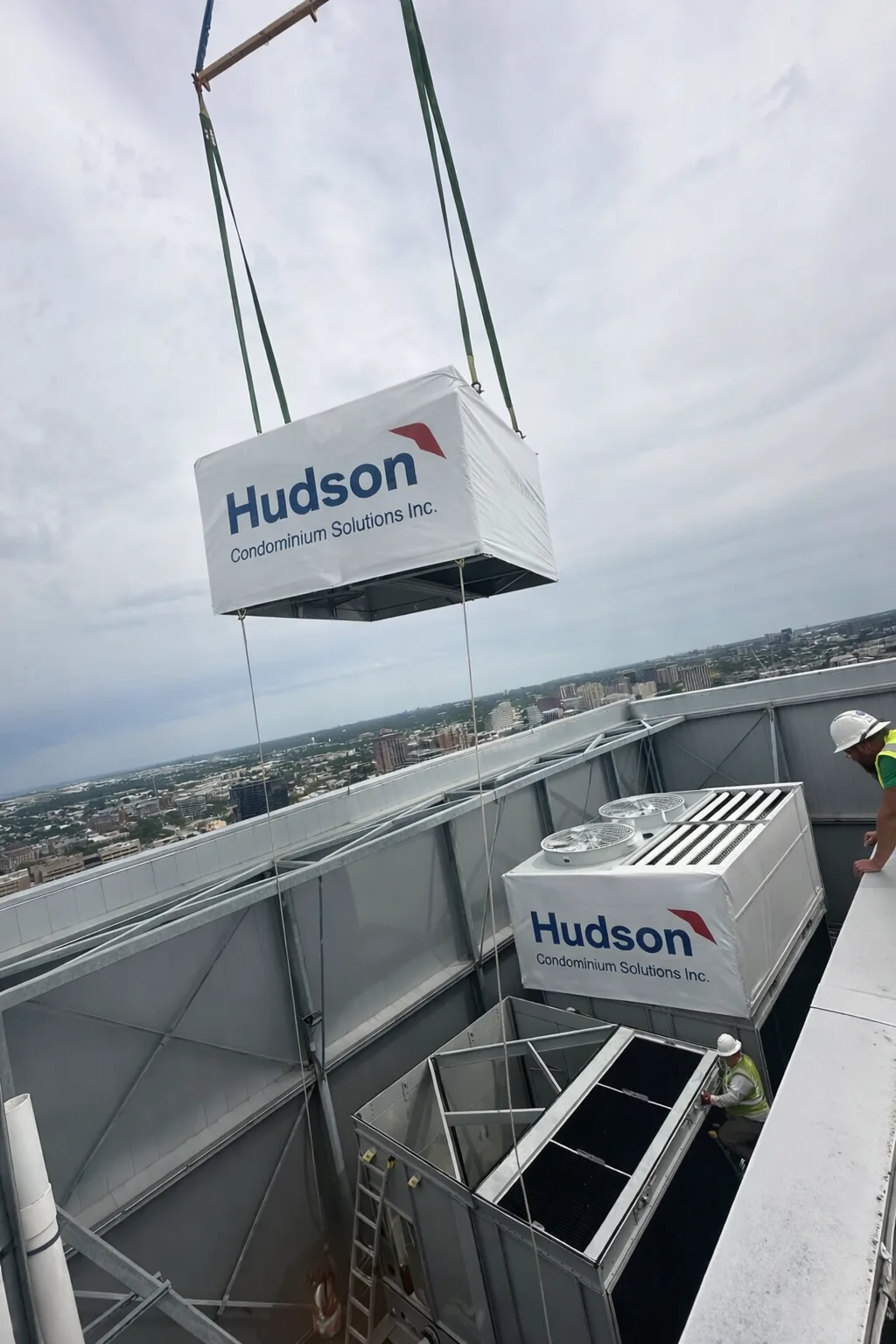 Deteriorating cooling tower requiring replacement