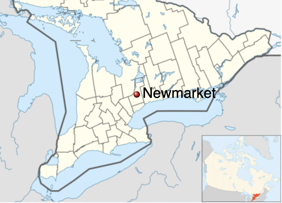 Newmarket neighborhoods map - Hudson HVAC service area